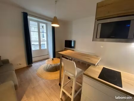 location studio meublé - 23m² - nantes centre ville -