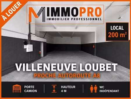 location entrepôt villeneuve loubet 06270 200m²