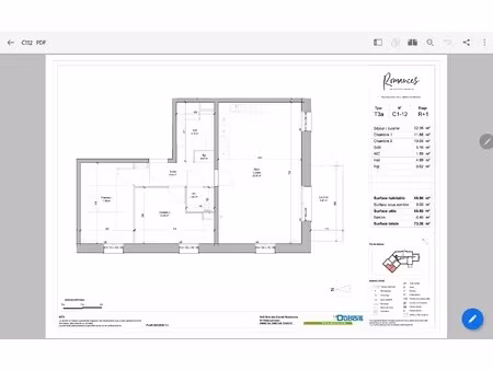 location appartement 3 pièces 67m² marcq en baroeul 59700