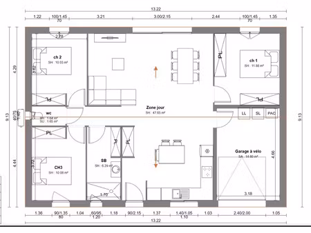 vente maison neuf 4 pièces 87m2 saint-jean-de-liversay - 197400 € - surface privée