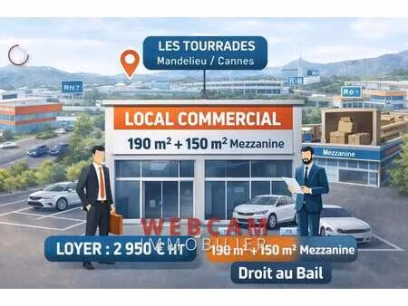 location commerce 340 m²