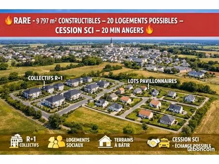 ◊ à vendre ou échange – cession de parts de sci (terrain constructible ~1 hectare) ◊ impas