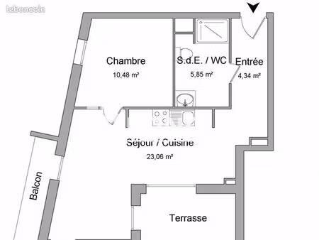 appartement 2 pièces 43 m²