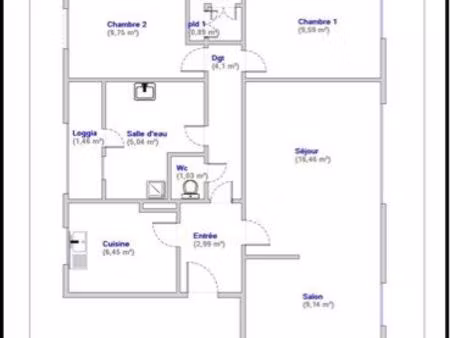 appartement 3 pièces 60m2