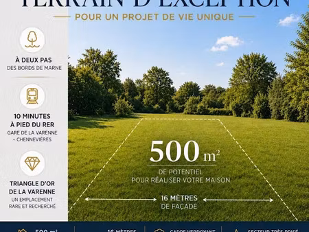 vente terrain à la varenne saint hilaire (94210)  850 000 €