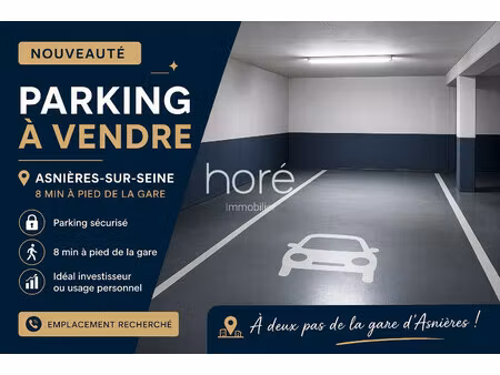 parking à vendre – asnières-sur-seine – 8 min gare – sé