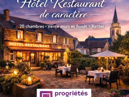 rare - murs et fonds hotel restaurant de caractère -20 chambres- proche reims