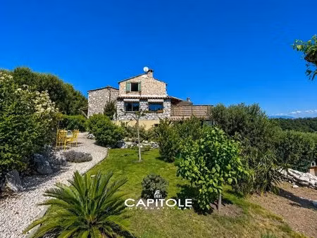 roquefort-les-pins – authentique bergerie rénovée avec vue panoramique et calme absolu