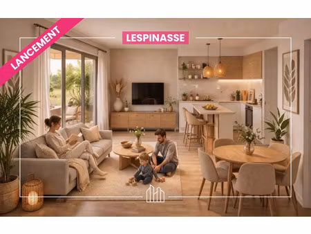 vente appartement neuf 2 pièces 40m2 lespinasse - 195900 € - surface privée