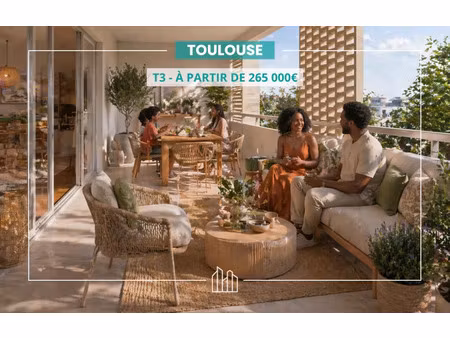 vente appartement neuf 3 pièces 64m2 toulouse - 275000 € - surface privée