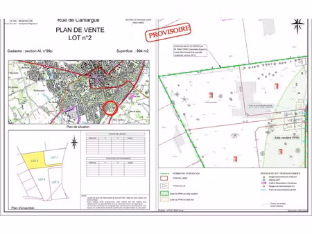 vente terrain 994 m² lunel (34400)