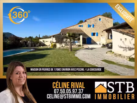 maison en pierres de 170m2 sur terrain de 1178m2 avec piscine