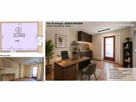 bien rare en centre-ville – local avec fort potentiel d’aménagement