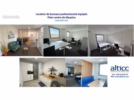 bureaux meublés pour location en plein centre de meyzieu