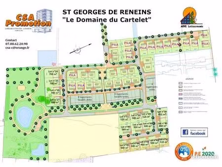 terrain 700 m² saint georges de reneins