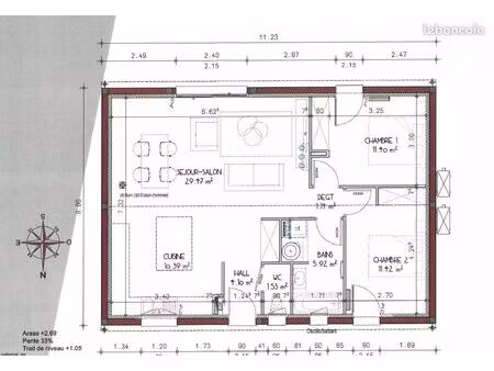 maison 3 pièces 75 m²