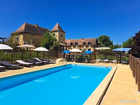 maison principale avec 4 gîtes et piscine dans un beau jardin dans un village de campagne 