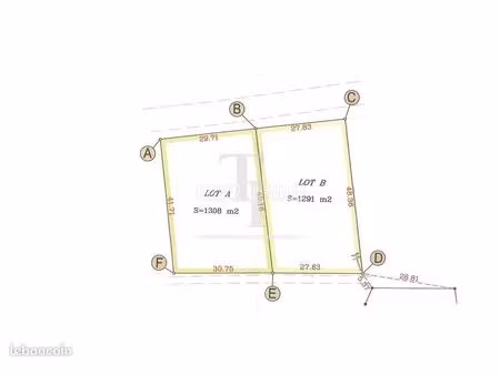 terrain 1308 m² antonne-et-trigonant