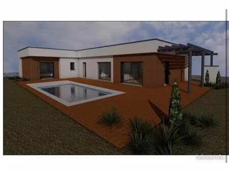 terrain constructible 3000 m² avec permis accepté – maison 138 m² + piscine