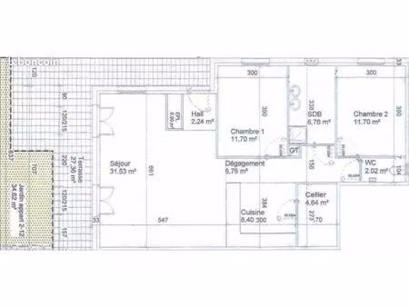 a saisir : t3 87 m² avec jardin  terrasse et garage – quartier très calme – 950 cc