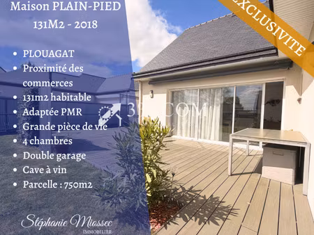 plouagat - maison de plain-pied de 2018 – 4 chambres – proche commodités