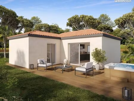 maison neuve plain-pied à salindres sur terrain viabilisé de 320 m² avec 2 chambres et cui