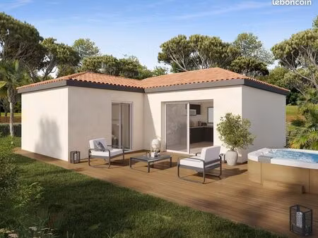 maison neuve plain-pied 50 m² à fons avec terrain viabilisé 180 m² proche gare  accès alès