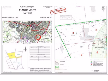 vente terrain 1339 m² à lunel (34400)  279 000 €