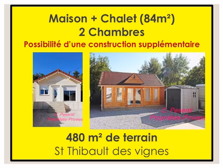 maison saint thibault des vignes 2 pièce(s) 60 m2 + chalet 24 m²