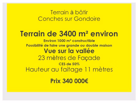 terrain conches sur gondoire 3400 m2