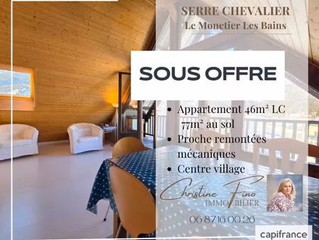 appartement à vendre le monetier les bains 4 pièce(s) 77m2 355 000€