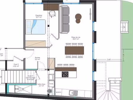 vente appartement 2 pièces à lorient (56100) : à vendre 2 pièces / 55m² lorient