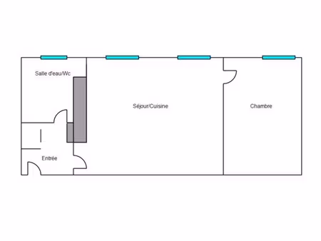 2 pièces loué vide rue fauvet paris 18eme