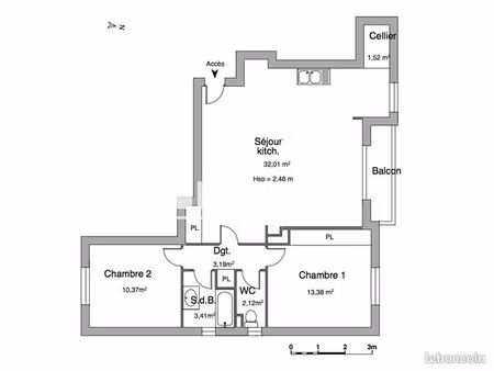 appartement 3 pièces 66m² à louer 1008.4 - les clayes sous bois 78340