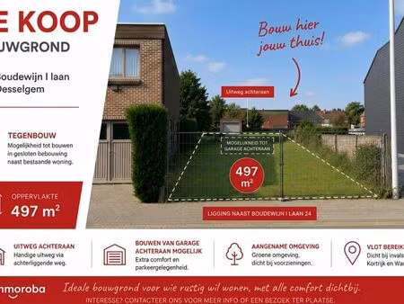 terrain à vendre à desselgem € 136.675 (lnjaw) - immo roba | zimmo