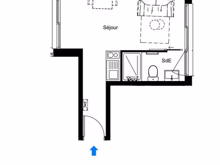 t1 meublé neuf + parking possible