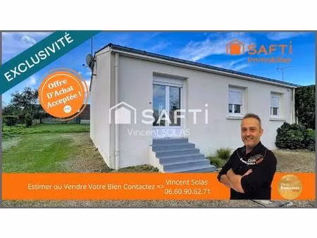 maison plain-pied de 68m² - 2 chambres - pac - proximité commodités à pied - division terr