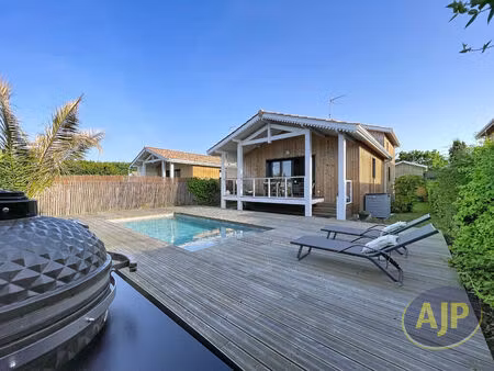 gujan mestras - villa contemporaine 5 pièces avec piscine et aperçu bassin