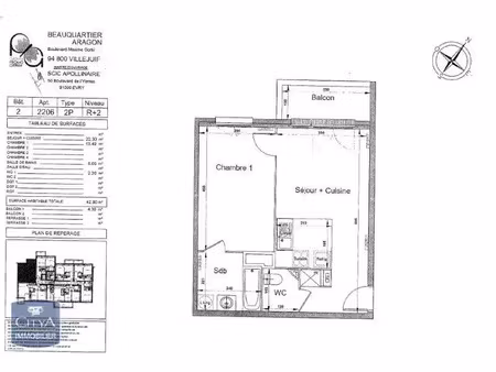 appartement à louer 2 pièces 42.9 m² - villejuif (94) - 981€
