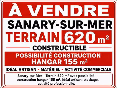 sanary sur mer -terrain constructible de 620m²