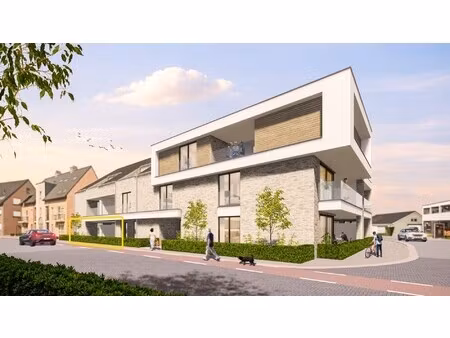 gelijkvloers appartement (114 m²) met 2 slpk  2 overdekte terrassen en knusse tuin.