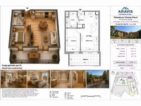 appartement t2 avec parking