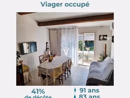 viager occupé - maison t4 de 80 m2 avec garage fermé - monsieur 91 ans  madame 83 ans