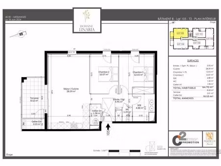 appartement t3 avec terrasse à messanges proche océan