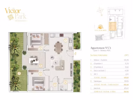 vente appartement 3 pièces 58.63 m² à saint pierre (97410)  323 000 €