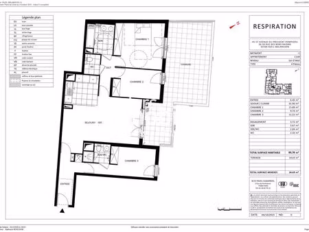 appartement 4 pièces récent avec terrasse