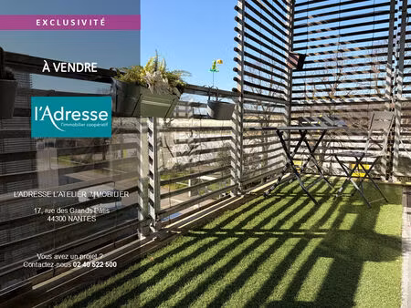 vente appartement 3 pièces  66.00m²  nantes