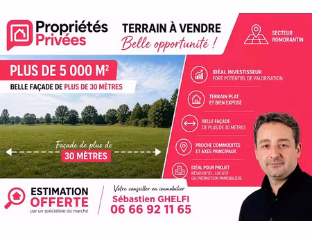 vente terrain 5061 m² à romorantin-lanthenay (41200)  80 990 €
