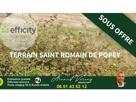 vente terrain 385 m² à saint-romain-de-popey (69490)  100 000 €