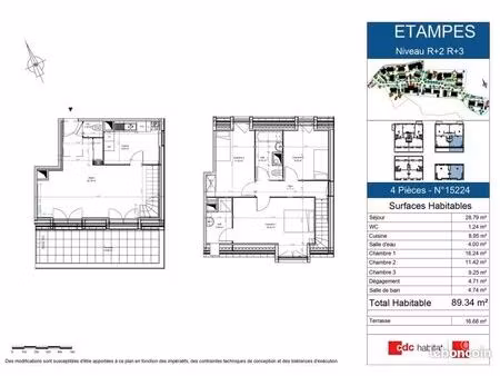 appartement 4 pièces 89 m²
